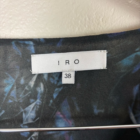 IRO Marty Watercolor Chiffon Draped Sheer Sheath Dress Women’s Size EU 38 US 8 - Picture 3 of 6